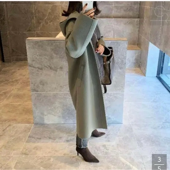 💫 Japanese brand sage seafoam green pea coat - Picture 2 of 3